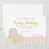 Botervliegers Stippen Birthday Uitnodiging 3 (Voorkant / Achterkant)