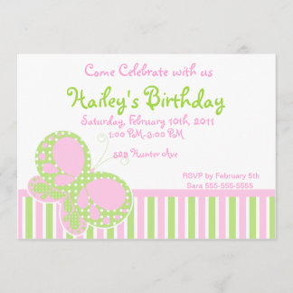 Botervliegers Stippen Birthday Uitnodiging 3