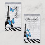 Botervliegers Visitekaartje Paris Eiffeltoren Blue (Voorkant / Achterkant)