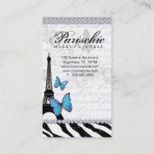 Botervliegers Visitekaartje Paris Eiffeltoren Blue (Achterkant)