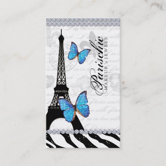 Botervliegers Visitekaartje Paris Eiffeltoren Blue (Voorkant)