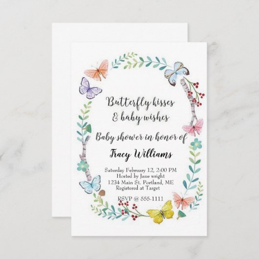 Botervliegflorale Kaart (Voorkant / Achterkant)