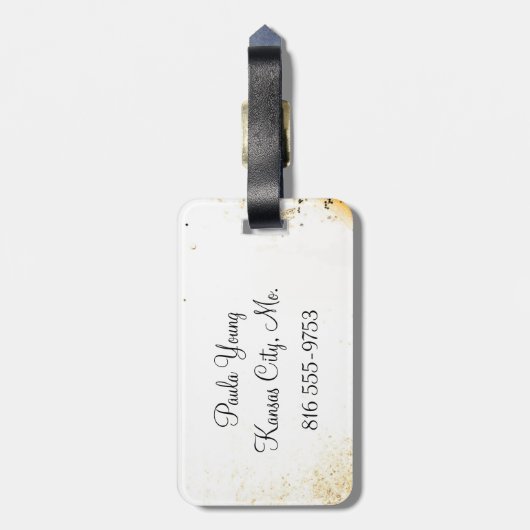 Botervlieggrunge Bagagelabel (Achterkant verticaal)