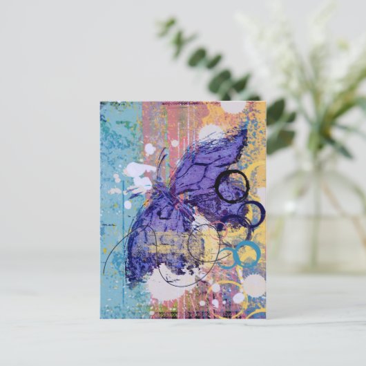 Botervlieggrunge Briefkaart (Staand voorkant)