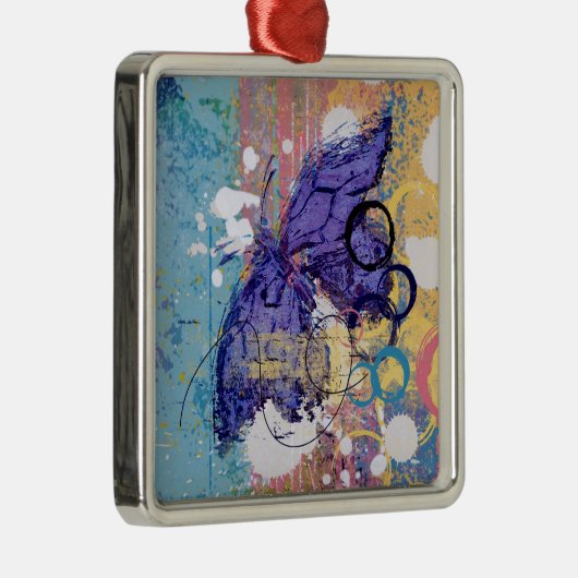 Botervlieggrunge Metalen Ornament (Rechts)