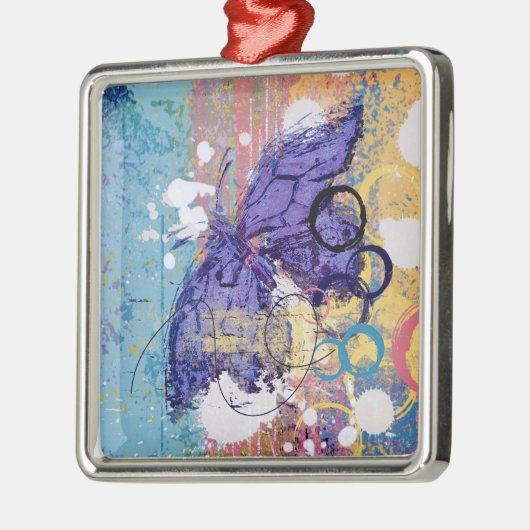 Botervlieggrunge Metalen Ornament (Links)