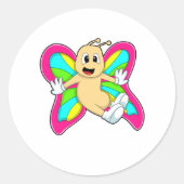 Botervliegkleurig Ronde Sticker (Voorkant)