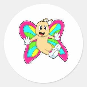 Botervliegkleurig Ronde Sticker