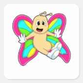 Botervliegkleurig Vierkante Sticker (Voorkant)