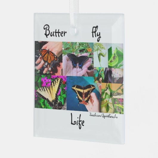 Botervliegleven Glas Ornament (Voorkant links)