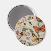 Botervliegmot Natuur Tekening antiek waterverf Magneet (Voorkant / Achterkant)