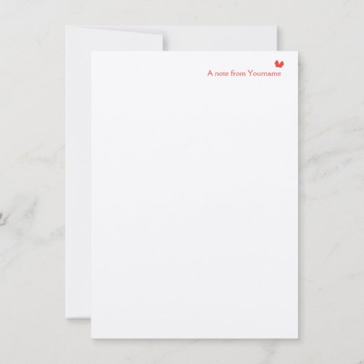 Botervliegnotiecard in roze, Oranje en rood Notitiekaartje (Achterkant)