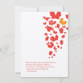 Botervliegnotiecard in roze, Oranje en rood Notitiekaartje (Voorkant)