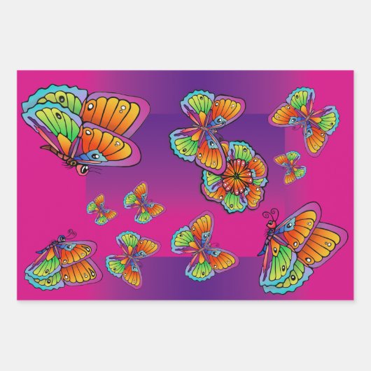 Botervliegontwerp Inpakpapier Vel (Voorkant 2)