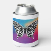 Botervliegontwerp met zonneschijnkleuren blikjeskoeler (Blikje Voorkant)