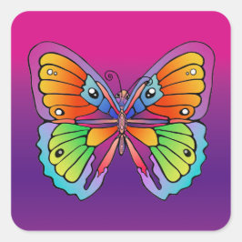 Botervliegontwerp Vierkante Sticker