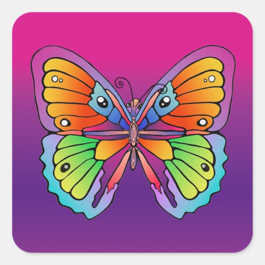 Botervliegontwerp Vierkante Sticker (Voorkant)