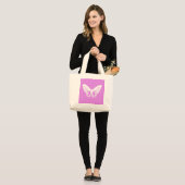 Botervliegschets, orchidee en wit grote tote bag (Voorkant (model))