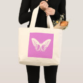 Botervliegschets, orchidee en wit grote tote bag (Voorkant (product))
