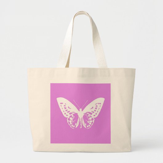 Botervliegschets, orchidee en wit grote tote bag (Voorkant)