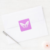Botervliegschets, orchidee en wit vierkante sticker (Envelop)