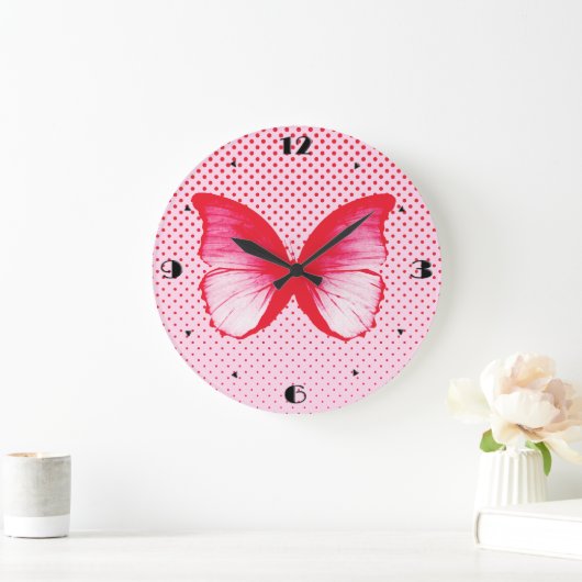 Botervliegschets, rood roos grote klok (Huis)