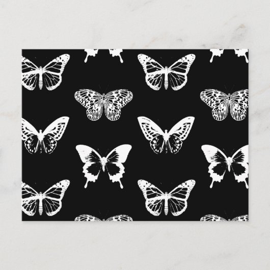 Botervliegschets, wit en zwart briefkaart (Voorkant)