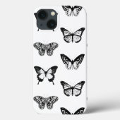 Botervliegschets, wit en zwart Case-Mate iPhone case (Achterkant)