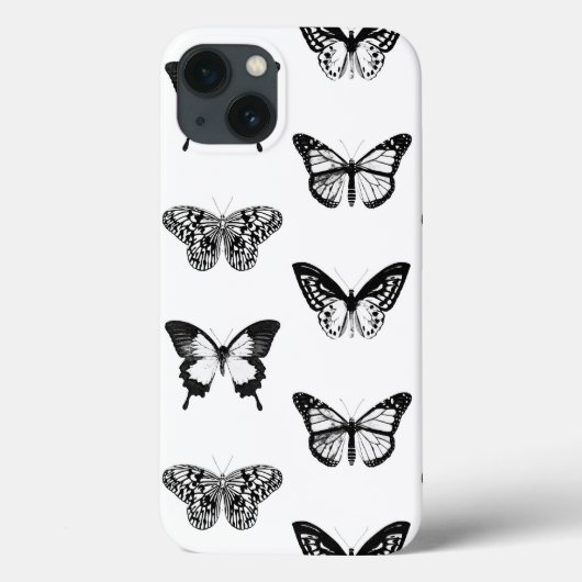 Botervliegschets, wit en zwart Case-Mate iPhone case (Achterkant)