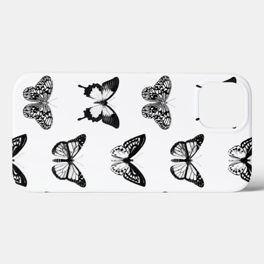 Botervliegschets, wit en zwart Case-Mate iPhone case (Achterkant (horizontaal))