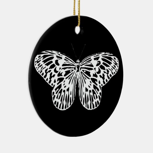 Botervliegschets, wit en zwart keramisch ornament (Rechts)