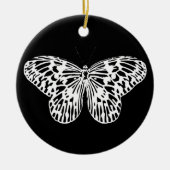 Botervliegschets, wit en zwart keramisch ornament (Voorkant)