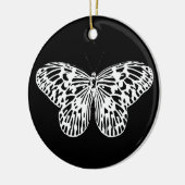 Botervliegschets, wit en zwart keramisch ornament (Links)