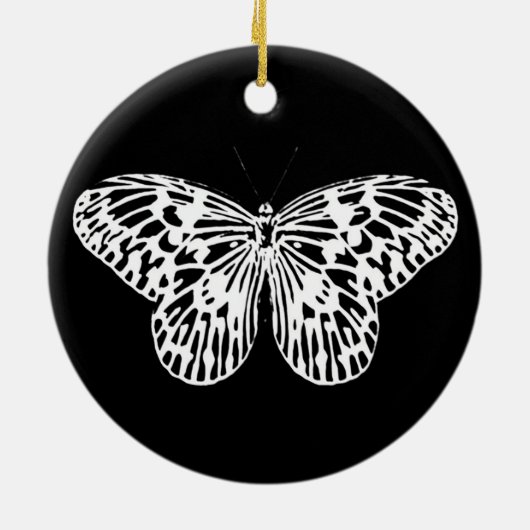 Botervliegschets, wit en zwart keramisch ornament (Achterkant)