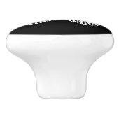 Botervliegschets, wit en zwart keramische knop (Zijkant)