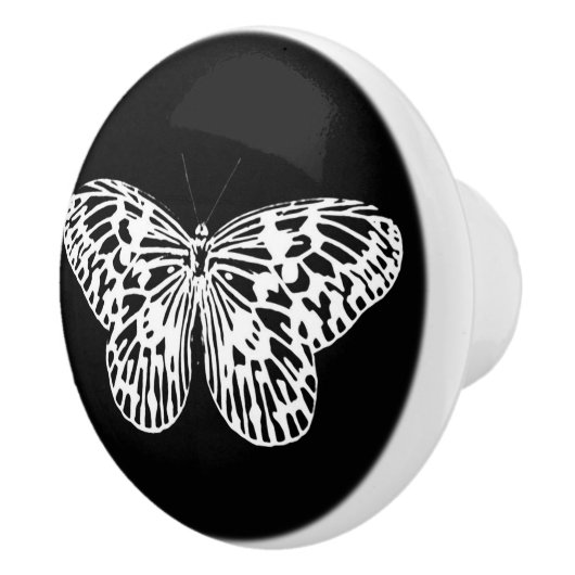Botervliegschets, wit en zwart keramische knop (Rechts)