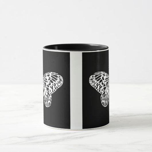 Botervliegschets, wit en zwart mok (Midden)