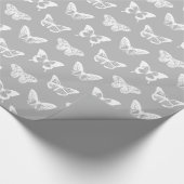 Botervliegschets, zilvergrijs en wit cadeaupapier (Hoek)
