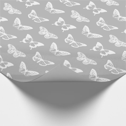 Botervliegschets, zilvergrijs en wit cadeaupapier (Hoek)