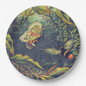 Botervliegspiderweb bij tuin papieren bordje (Voorkant)