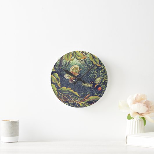 Botervliegspiderweb bij  tuin ronde klok (Huis)