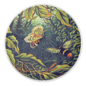 Botervliegspiderweb bijen tuinkunst keramische knop (Voorkant)