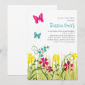 Botervliegtuin in heldere kleuren kaart (Voorkant / Achterkant)