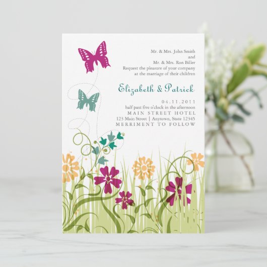 Botervliegtuin in Jewel Tones Kaart (Staand voorkant)