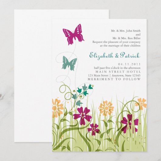 Botervliegtuin in Jewel Tones Kaart (Voorkant / Achterkant)