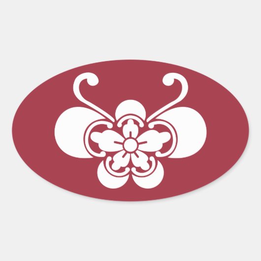 Botervliegvormige goka ovale sticker (Voorkant)