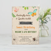 Botervliegzoen en spinkietelverjaardag kaart (Staand voorkant)