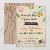Botervliegzoen en spinkietelverjaardag kaart (Voorkant / Achterkant)