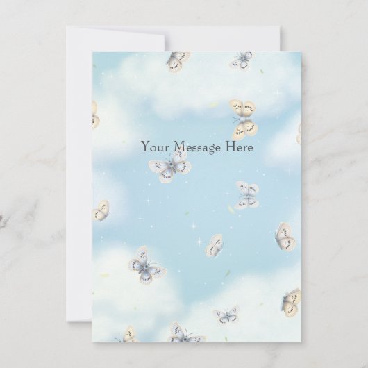 Botervliegzwerm in Dreamweaver Blue Sky Custom Notitiekaartje (Achterkant)