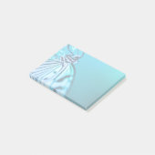 Botervliesblauwe en zwarte foto post-it® notes (Schuin)